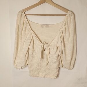 Saints‎ & Hearts Cream Front Knot Top size M